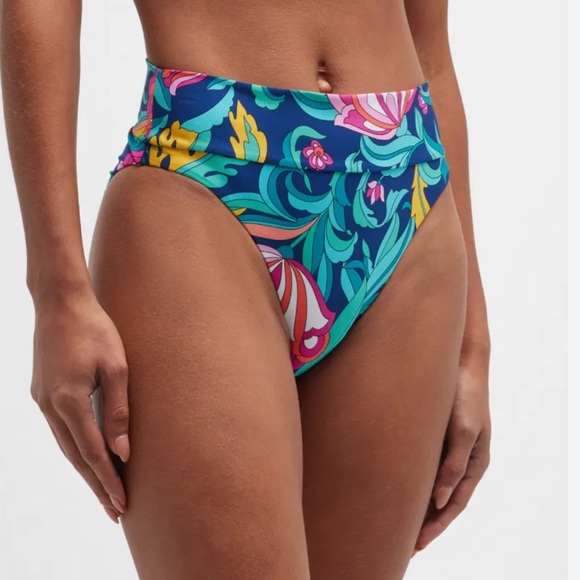 Trina Turk India Garden High Waist Reversible Bikini Bottom - Picture 4 of 11